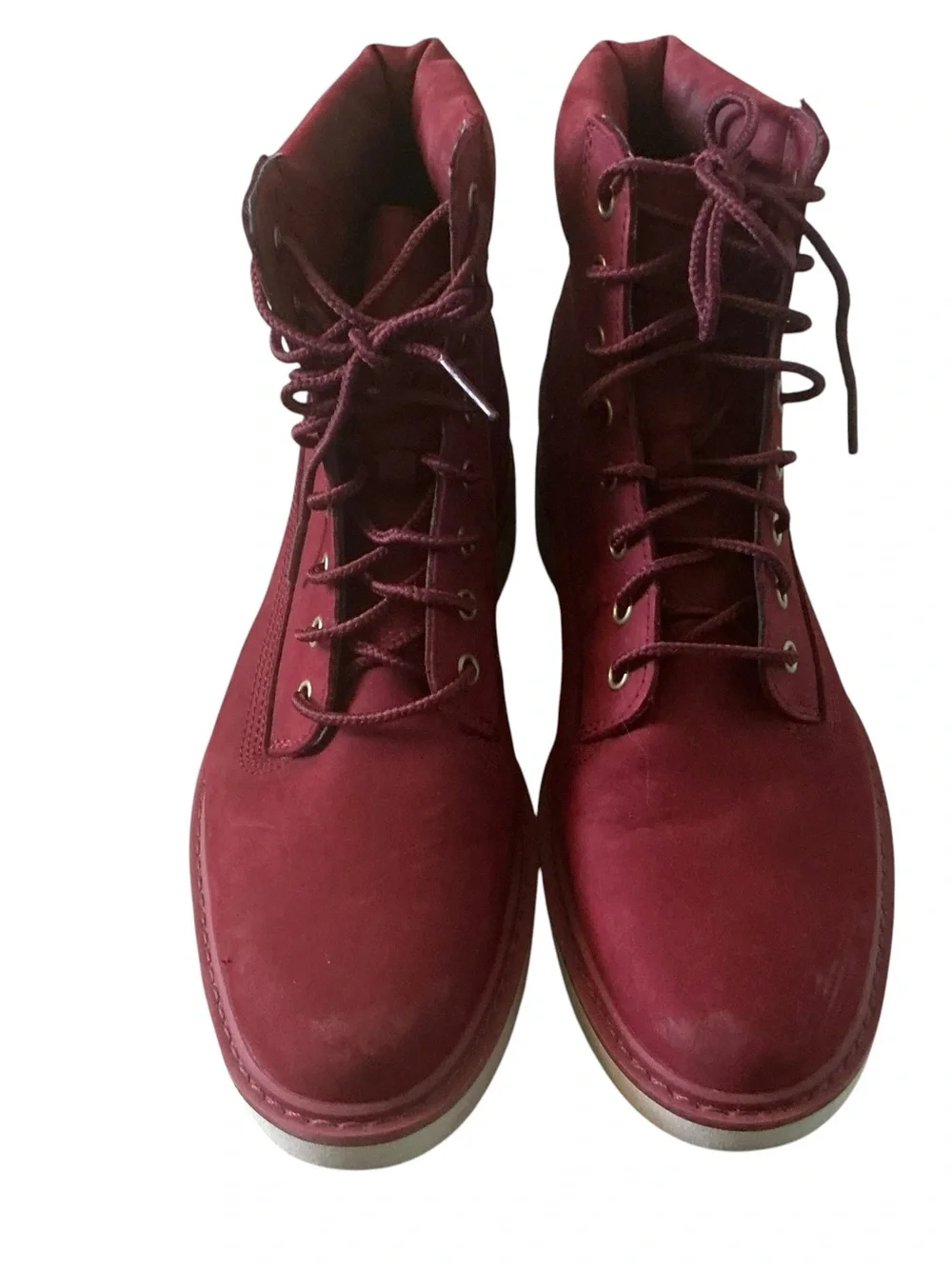 Timberland Kenniston 6-inch lace up nubuck burgundy leather booties size 8